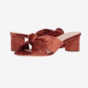 Loeffler Randall Celeste Velvet Mules Low Heels in Brick Red, Women’s 6.5